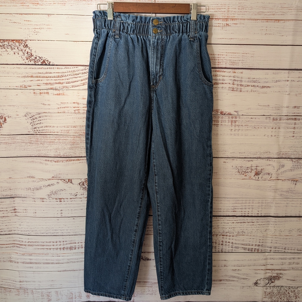 High-Waisted Blue Denim Jeans
